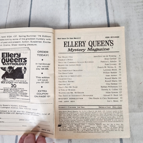 Vintage 70s Ellerly Queen's Mystery Magazine 38th  Anniversary Edition Paperback - Picture 5 of 5
